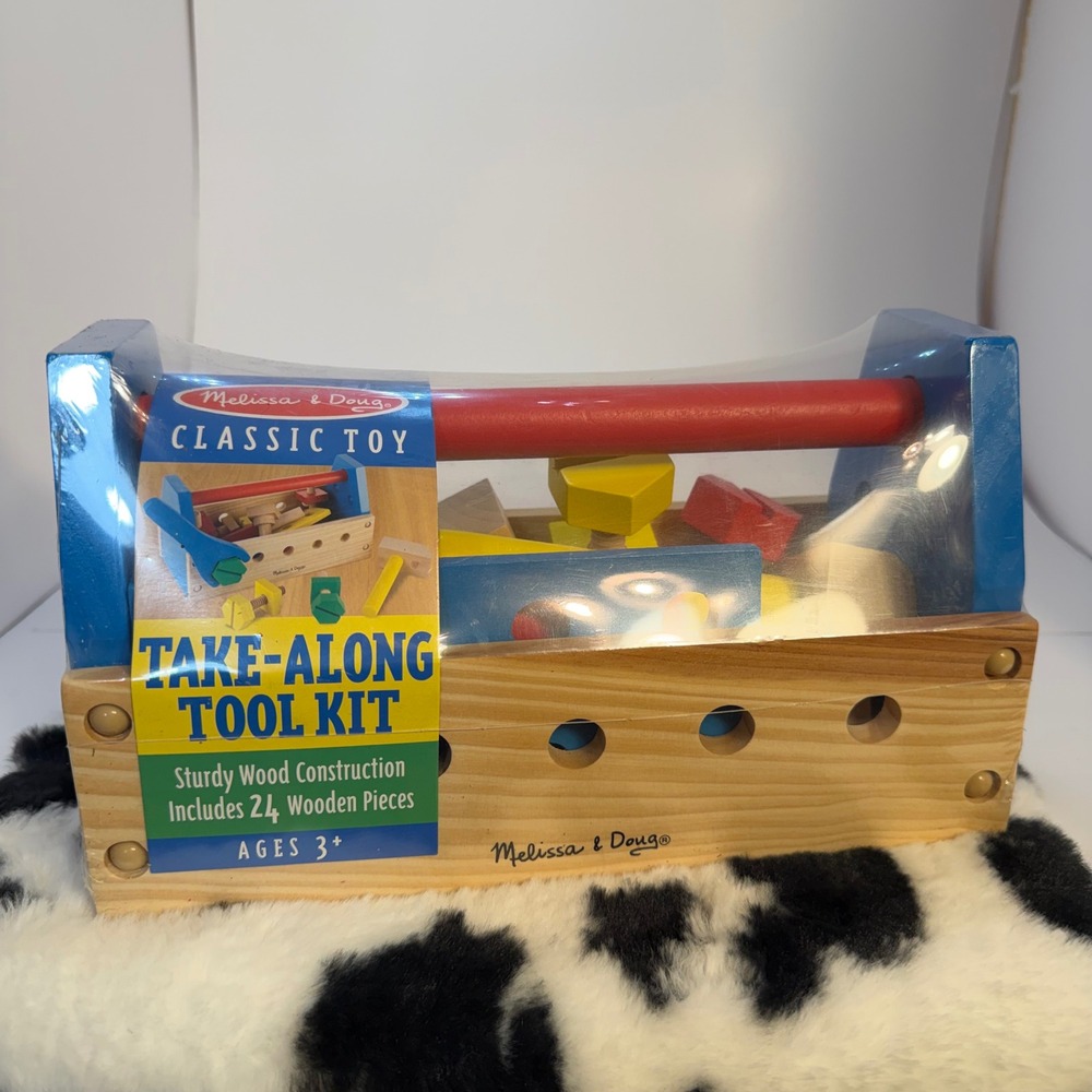 Melissa & Doug Take-Along Tool Kit Wooden 24pc Classic Toy 494 New